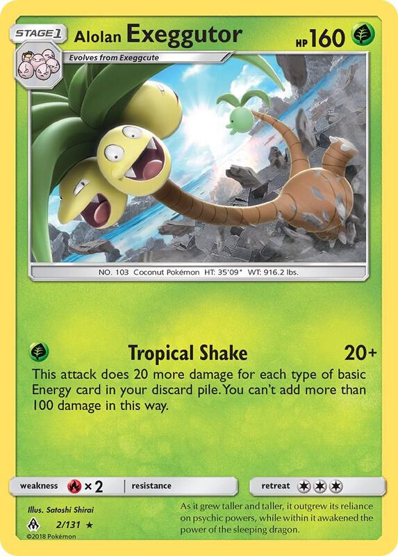 Alolan Exeggutor Pokemon card from SM - Forbidden Light