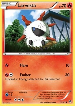 Larvesta Pokemon card from Plasma Blast