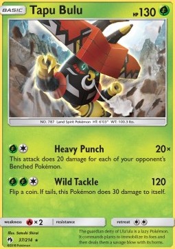 Tapu Bulu Pokemon card from Lost Thunder