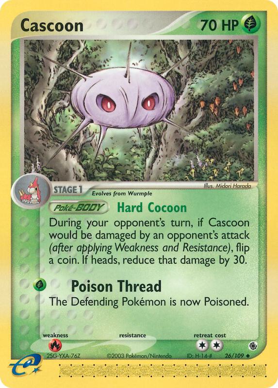 Cascoon Pokemon card from Ruby and Sapphire