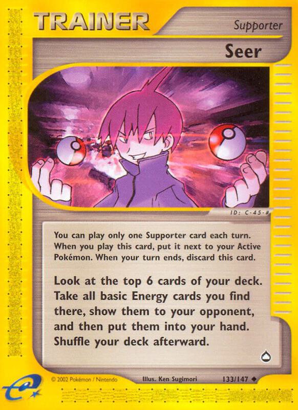 Seer Pokemon card from Aquapolis