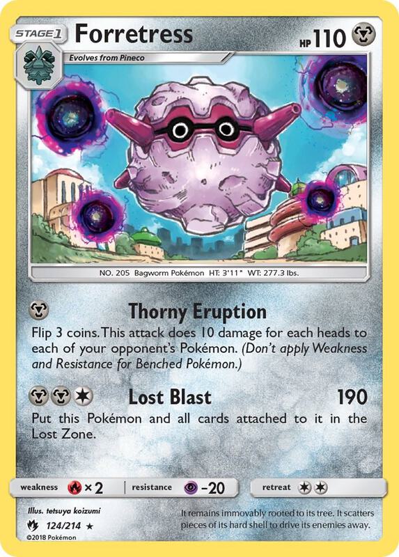 Forretress Pokemon card from SM - Lost Thunder