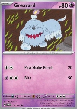 Greavard Pokemon card from Stellar Crown