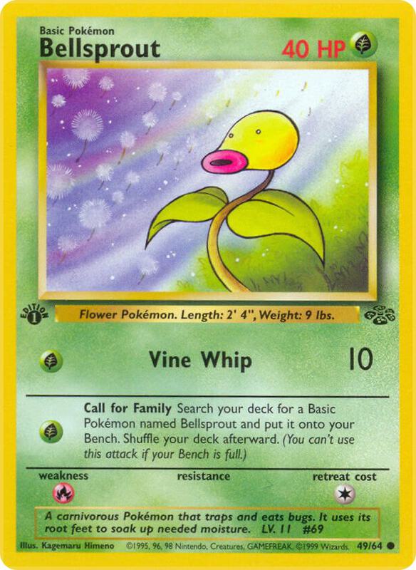 Bellsprout Pokemon card from Jungle