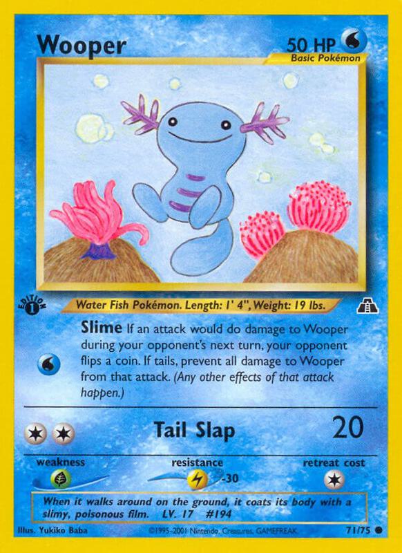 Wooper Pokemon card from Neo Discovery