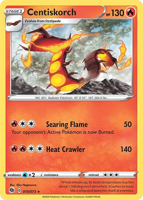 Centiskorch Pokemon card from Champion's Path