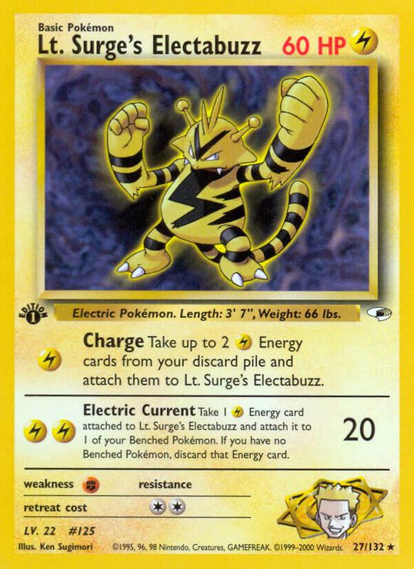 Lt. Surge's Electabuzz (27) Pokemon card from Gym Heroes