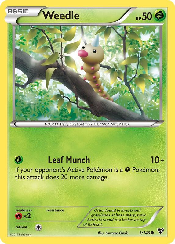 Weedle Pokemon card from XY Base Set
