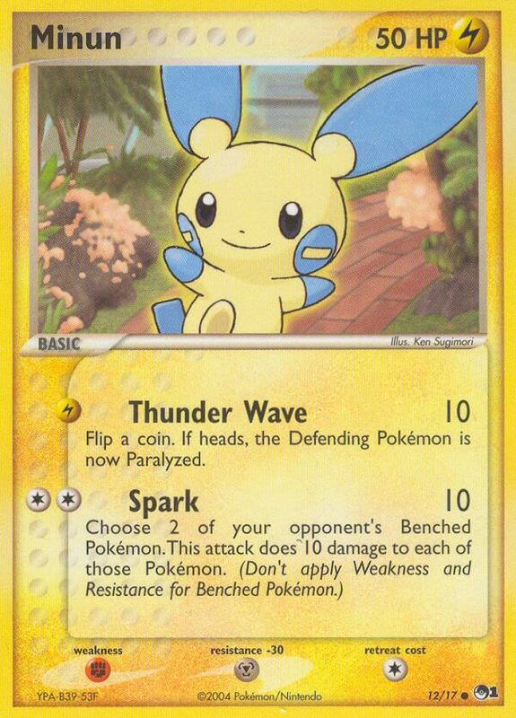Minun Pokemon card from POP Series 1