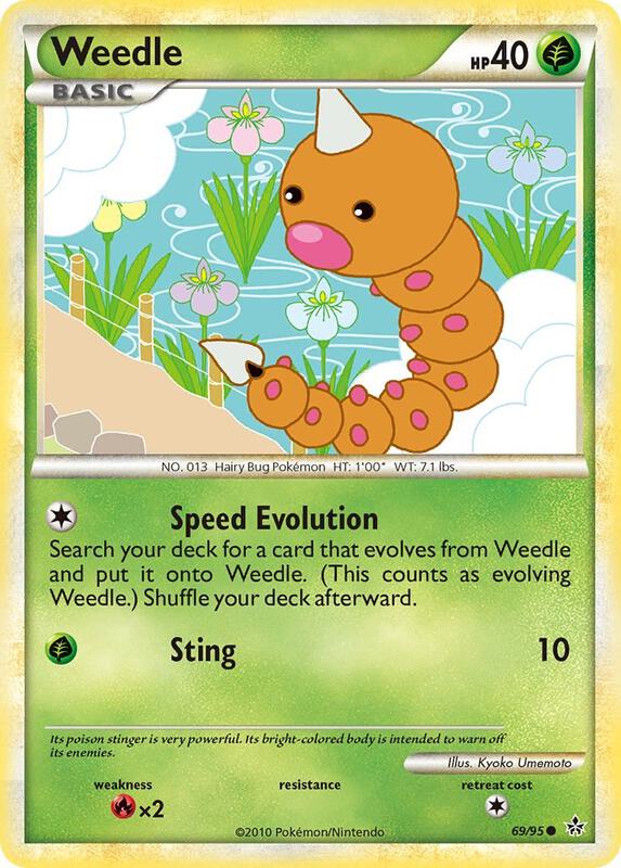 Weedle Pokemon card from Unleashed