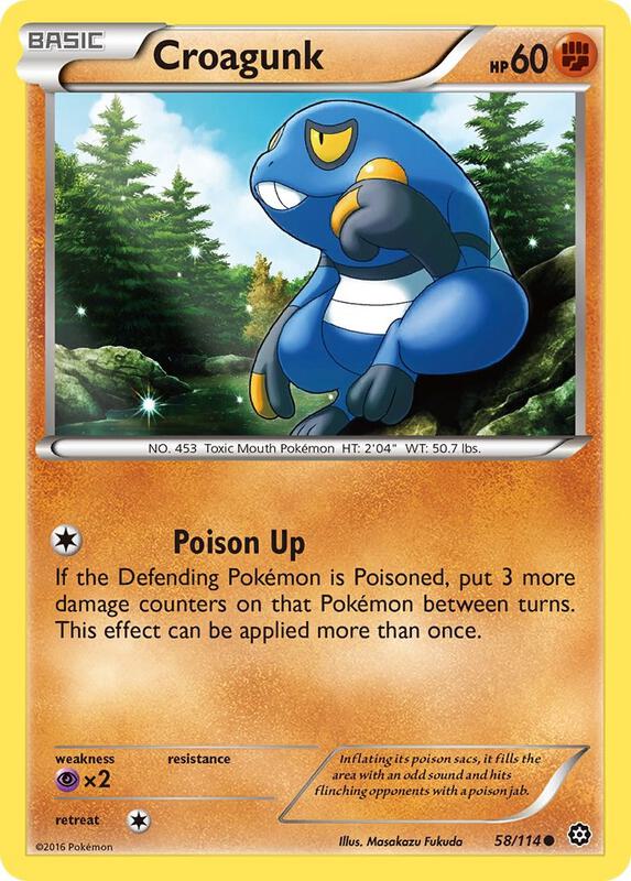 Croagunk Pokemon card from XY - Steam Siege