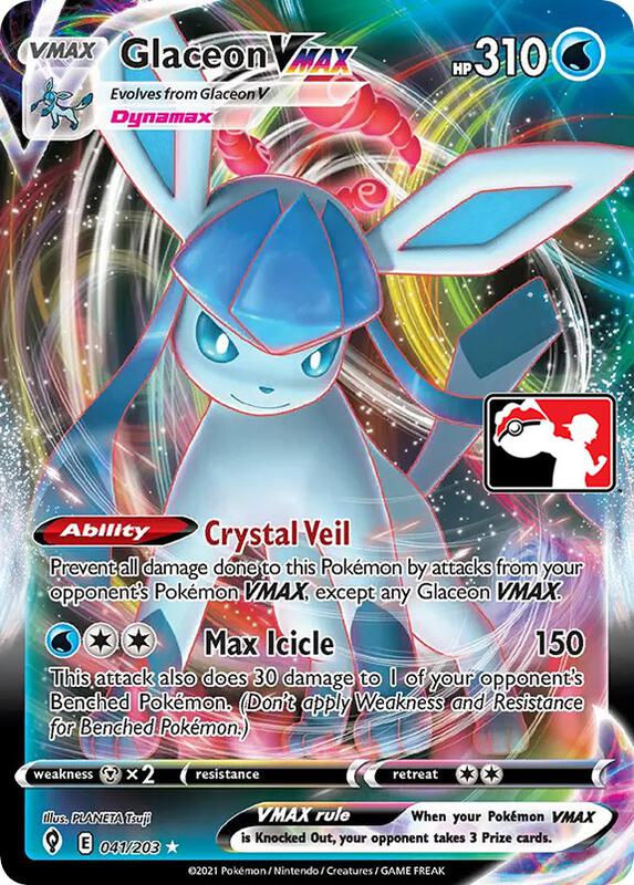 Glaceon VMAX Pokemon card from Prize Pack Series Cards