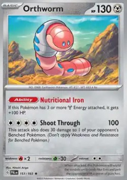 Orthworm Pokemon card from Paldea Evolved