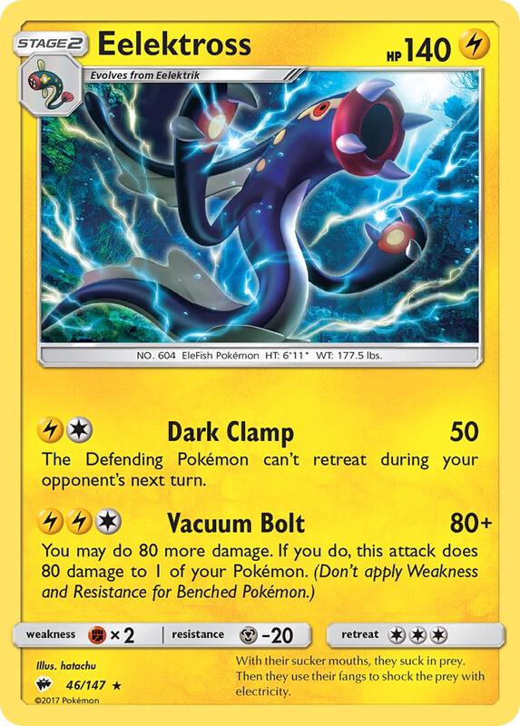 Eelektross Pokemon card from SM - Burning Shadows