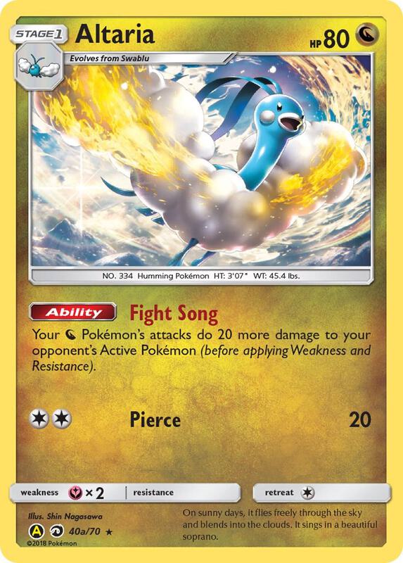 Altaria - 40a/70 Pokemon card from Alternate Art Promos