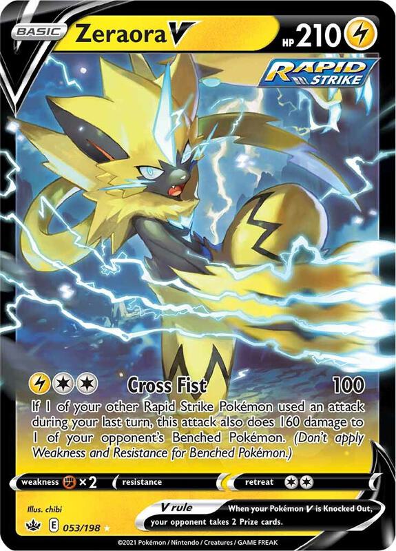 Zeraora V Pokemon card from SWSH06: Chilling Reign