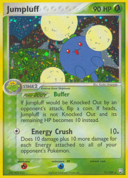 Jumpluff Pokemon card from EX Team Rocket Returns