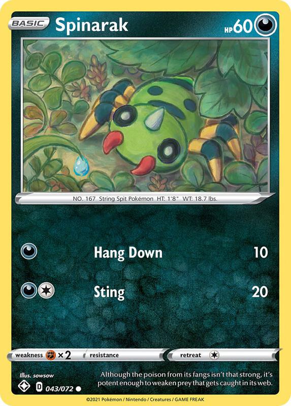 Spinarak Pokemon card from Shining Fates