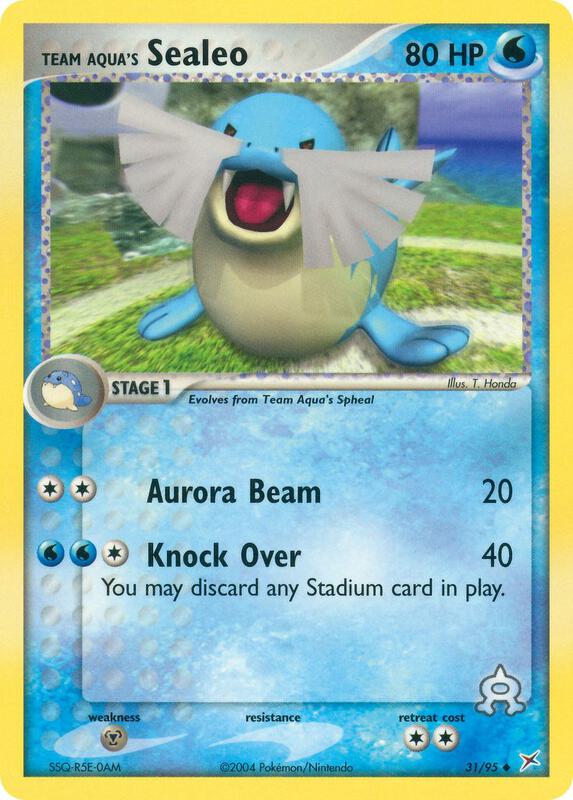 Team Aqua's Sealeo Pokemon card from Team Magma vs Team Aqua