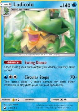 Ludicolo Pokemon card from Celestial Storm
