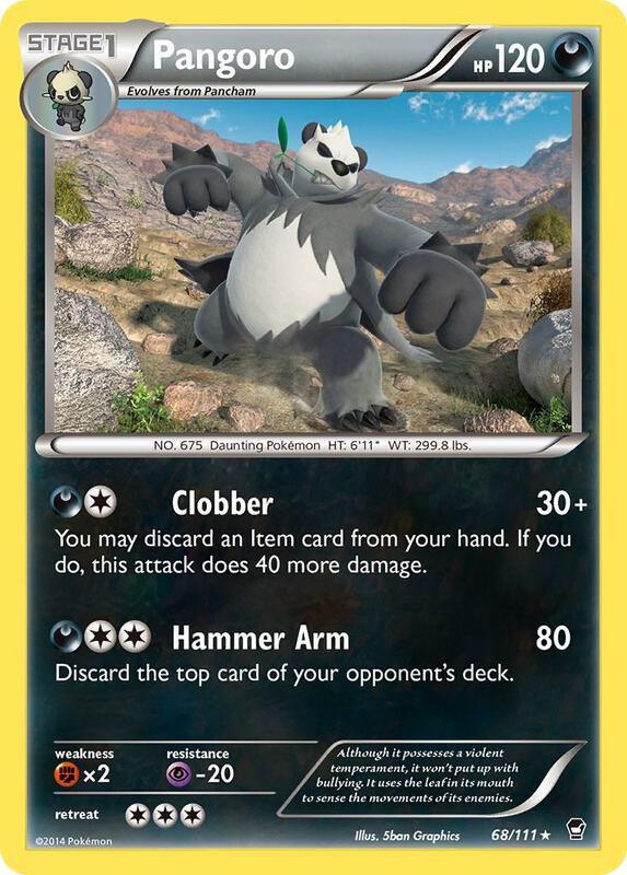 Pangoro Pokemon card from XY - Furious Fists