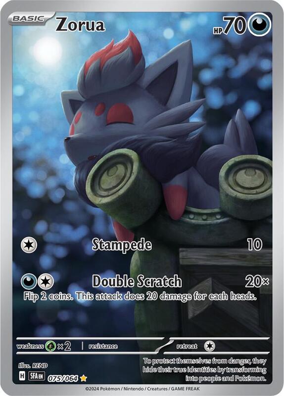 Zorua Pokemon card from SV: Shrouded Fable