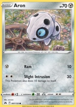 Aron Pokemon card from Crown Zenith