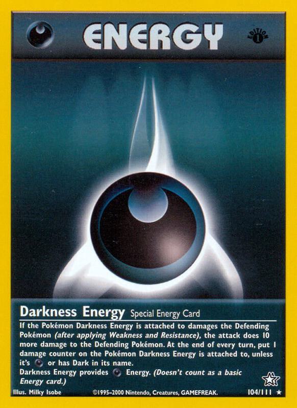 Darkness Energy Pokemon card from Neo Genesis