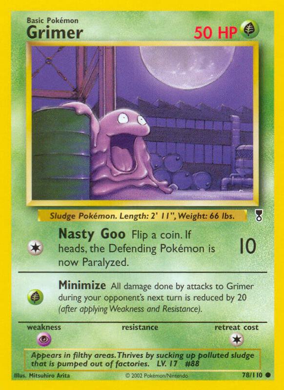 Grimer Pokemon card from Legendary Collection