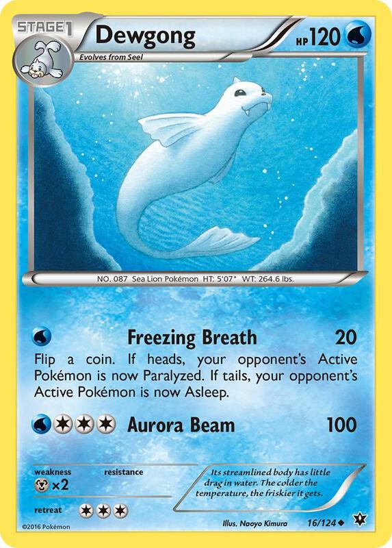 Dewgong Pokemon card from XY - Fates Collide