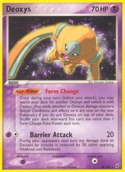 Deoxys Pokemon card from EX Deoxys