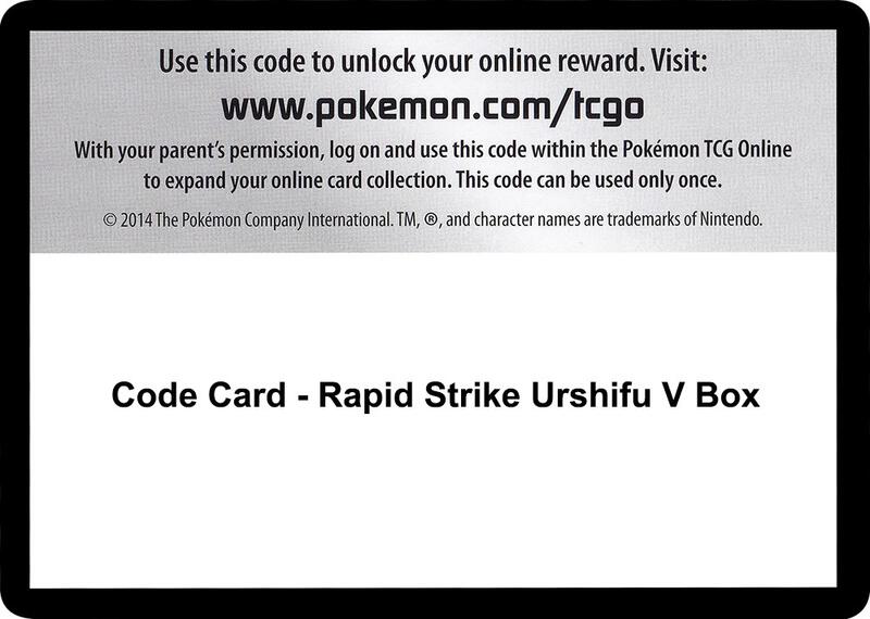 Code Card - Rapid Strike Urshifu V Box Pokemon card from SWSH05: Battle Styles