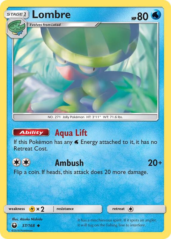 Lombre Pokemon card from SM - Celestial Storm
