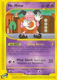Mr. Mime (95b) Pokemon card from Aquapolis
