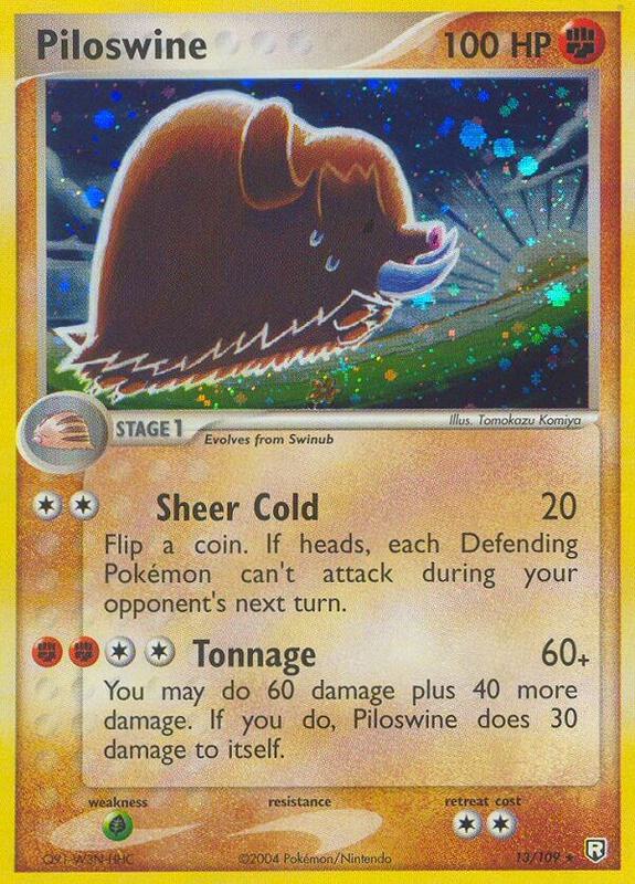 Piloswine Pokemon card from Team Rocket Returns