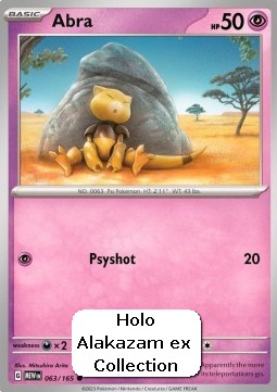 Abra Pokemon card from 151