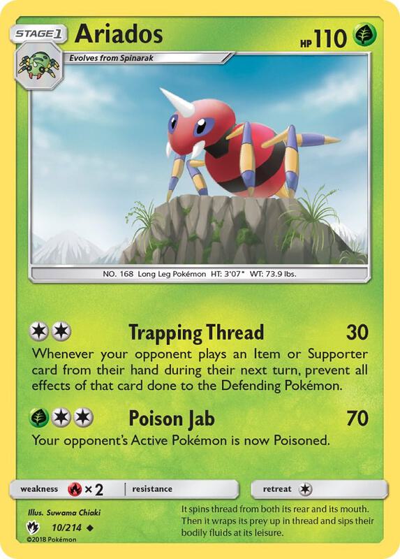 Ariados Pokemon card from SM - Lost Thunder