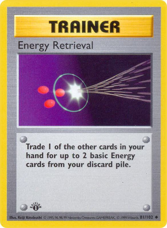 Energy Retrieval Pokemon card from Base Set (Shadowless)