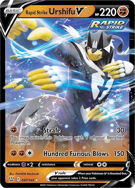 Rapid Strike Urshifu V Pokemon card from SWSH05: Battle Styles