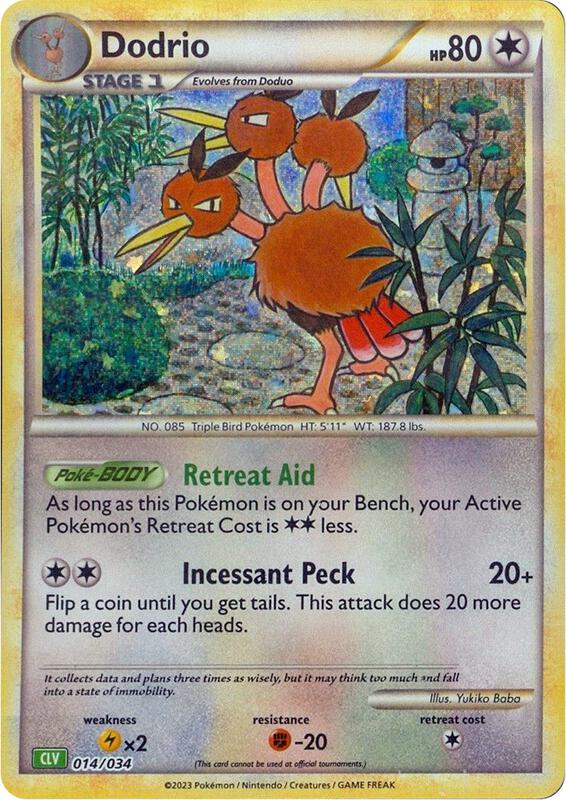 Dodrio Pokemon card from Trading Card Game Classic