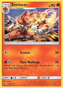 Simisear Pokemon card from Burning Shadows