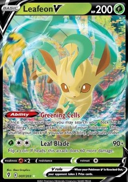 Leafeon V Pokemon card from Evolving Skies