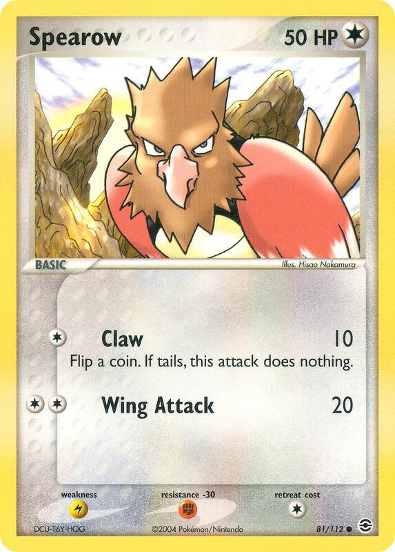 Spearow Pokemon card from FireRed & LeafGreen