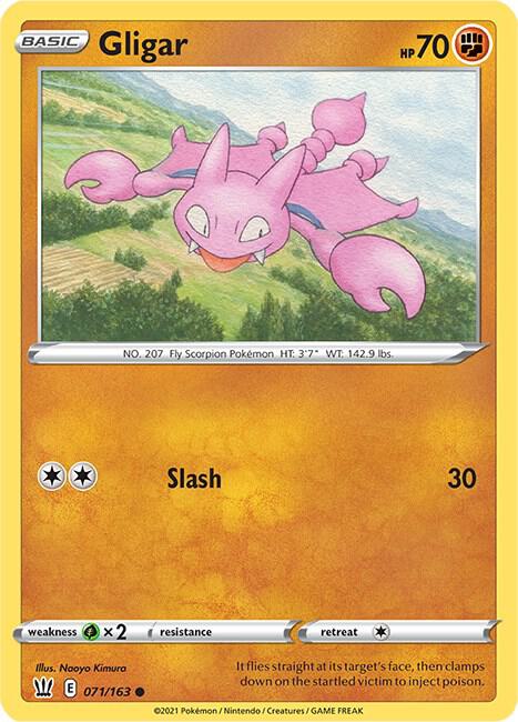 Gligar Pokemon card from SWSH05: Battle