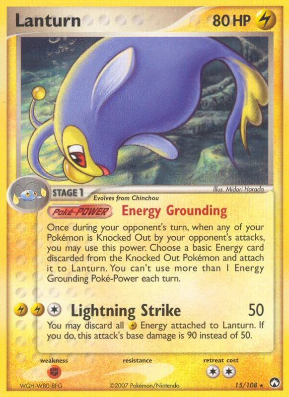 Lanturn Pokemon card from Power Keepers