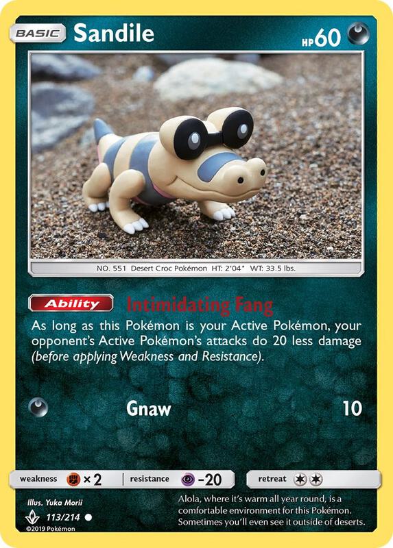 Sandile (113) Pokemon card from SM - Unbroken Bonds