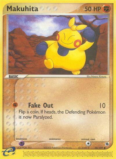 Makuhita Pokemon card from Ruby and Sapphire