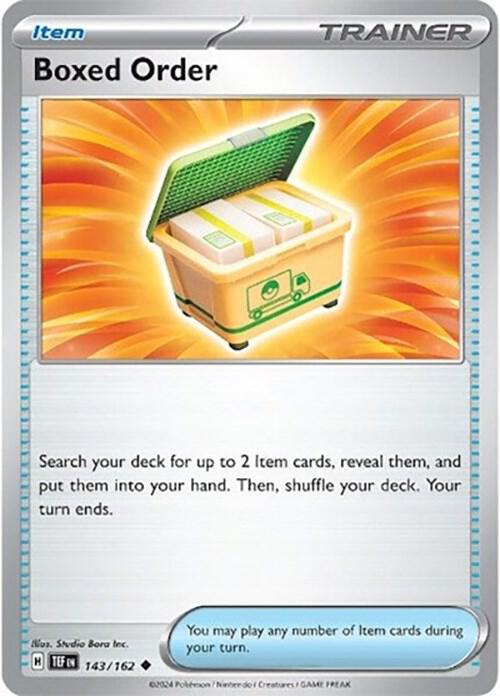 Boxed Order Pokemon card from SV05: Temporal Forces