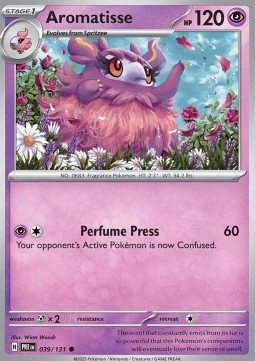 Aromatisse Pokemon card from Prismatic Evolutions