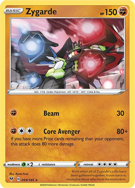 Zygarde Pokemon card from SWSH04: Vivid